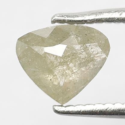 0.67 CT Heart Shape Conflict Free Diamond, Natural Grayish Green 5.40 MM Translucent Rustic Diamond
