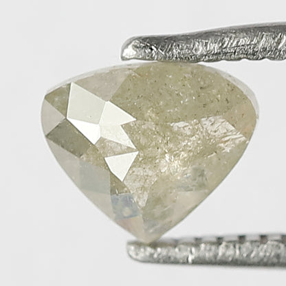 0.67 CT Heart Shape Conflict Free Diamond, Natural Grayish Green 5.40 MM Translucent Rustic Diamond