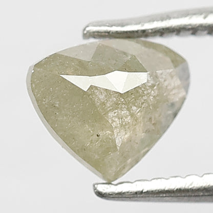 0.67 CT Heart Shape Conflict Free Diamond, Natural Grayish Green 5.40 MM Translucent Rustic Diamond