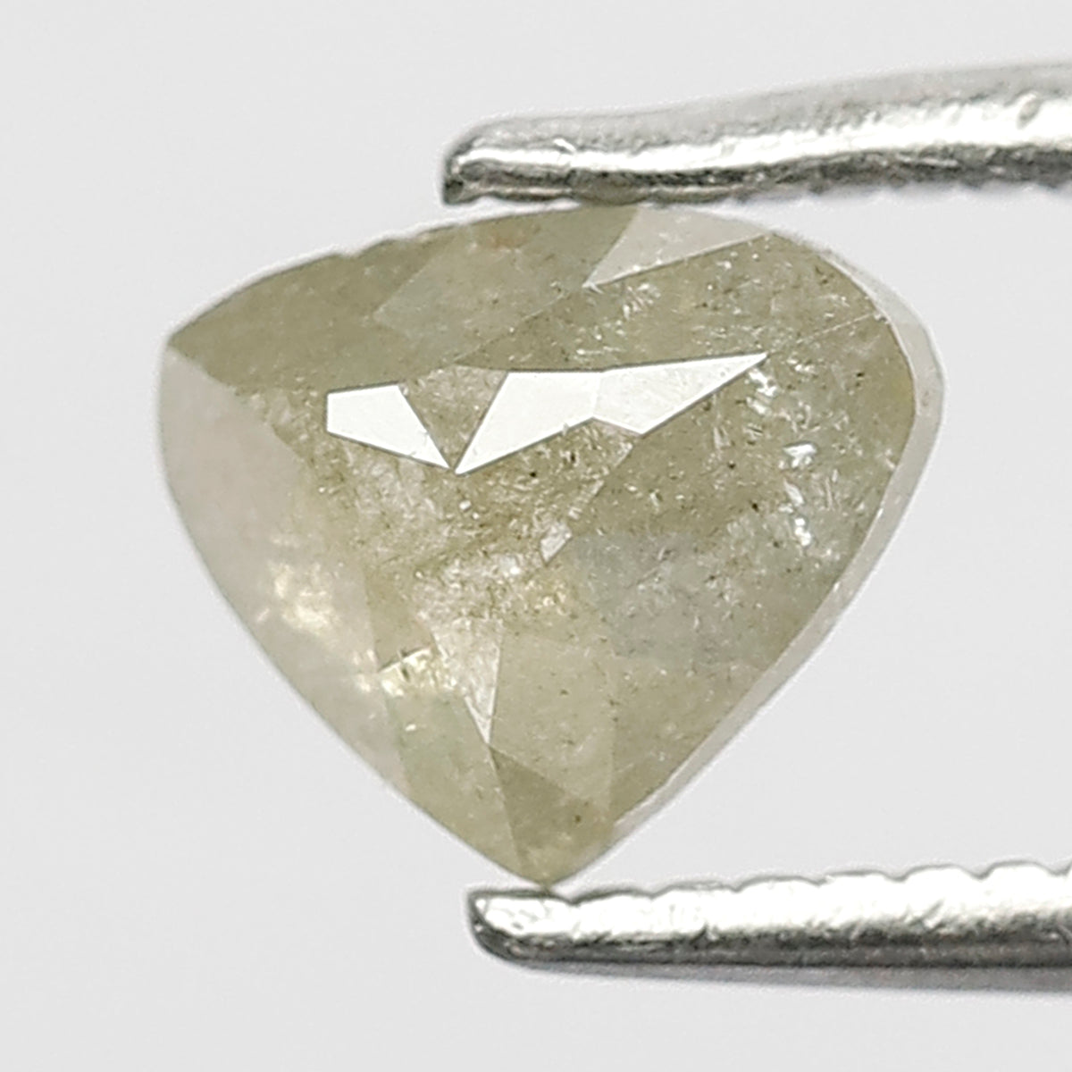 0.67 CT Heart Shape Conflict Free Diamond, Natural Grayish Green 5.40 MM Translucent Rustic Diamond