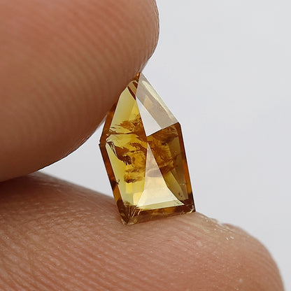 0.60 CT Modified Shape Dark yellow color 8 mm Salt and pepper Diamond for Unique Pendant