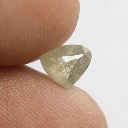 0.67 CT Heart Shape Conflict Free Diamond, Natural Grayish Green 5.40 MM Translucent Rustic Diamond