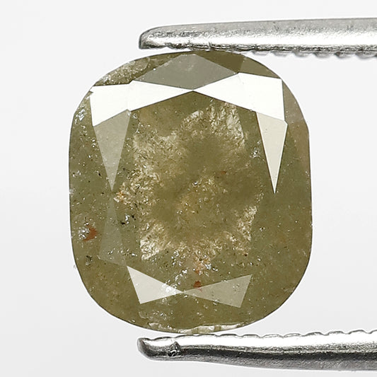 Cushion 1.92 Ct Natural Greenish Rustic Diamond | 8.4 mm Ethically Sourced Loose Diamond