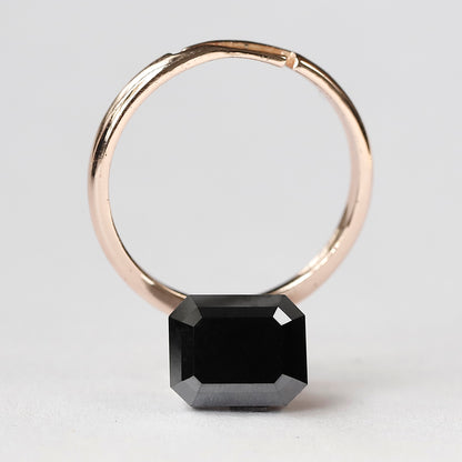 4.39 CT Large Emerald Cut Black Diamond, AAA Quality Natural Treated Loose Diamond for Anniversary Ring