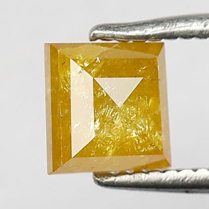 0.89 CT Fancy Square Cut Sparkling Yellowish Loose Salt and Pepper Natural Diamond made for Unique Jewelry on Special Occasions