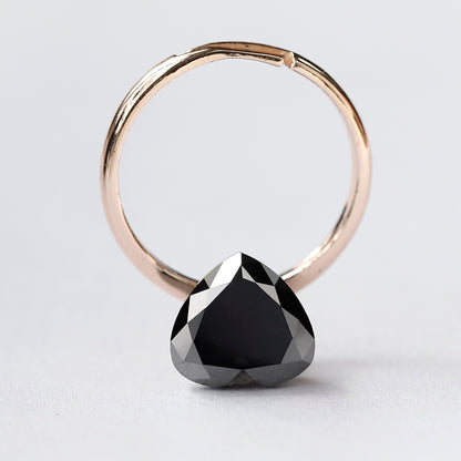 Heart Shape Loose Diamond 5.02 Ct, Natural Treated Black Diamond for Custom Proposal Ring