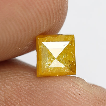 0.89 CT Fancy Square Cut Sparkling Yellowish Loose Salt and Pepper Natural Diamond made for Unique Jewelry on Special Occasions