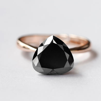 Heart Shape Loose Diamond 5.02 Ct, Natural Treated Black Diamond for Custom Proposal Ring