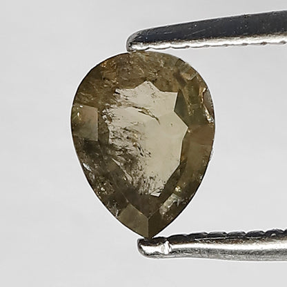 0.66 CT Pointed Pear Cut Salt and Pepper Brownish Green Sparkling Faceted Natural Loose Diamond made for Necklace