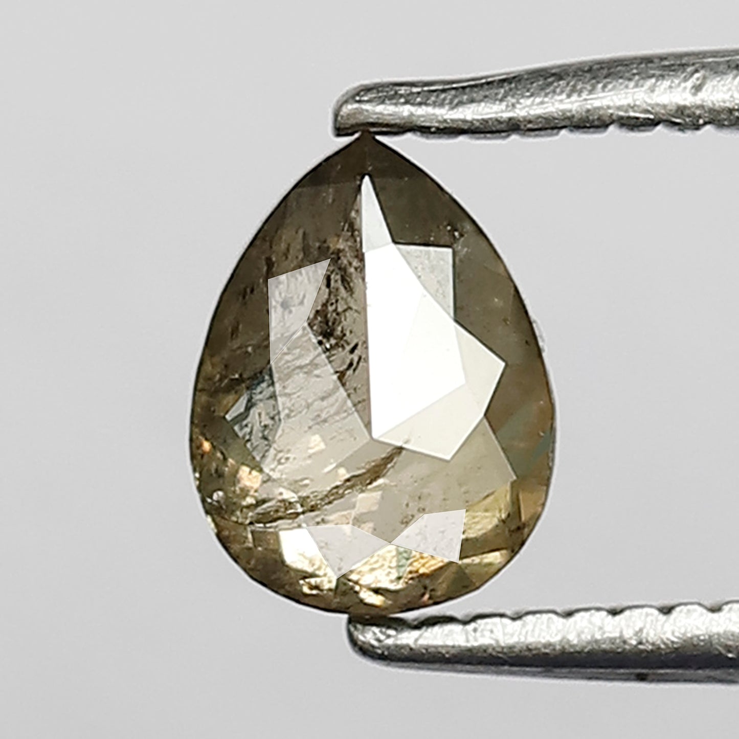 0.66 CT Pointed Pear Cut Salt and Pepper Brownish Green Sparkling Faceted Natural Loose Diamond made for Necklace