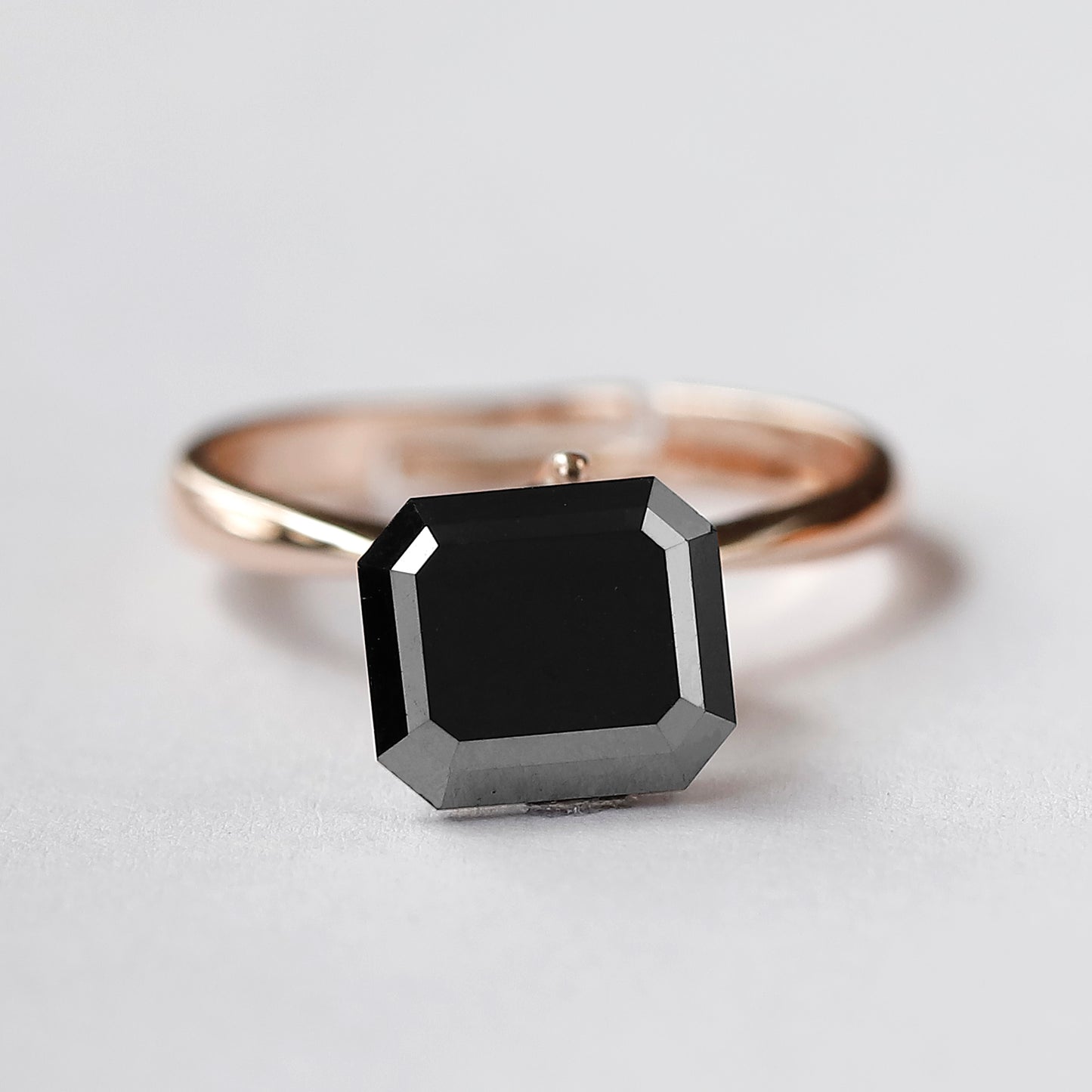 3.27 CT Natural Treated Black Diamond, Emerald Shape Loose Diamond for Engagement Jewelry