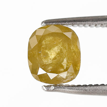 1.41 CT CUSHION Shape Natural Loose Diamond,6mm Cushion cut salt and pepper Diamond, yellow color cushion cut Diamond for making custom ring
