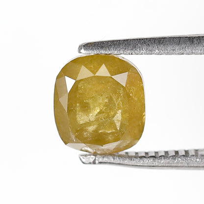1.41 CT CUSHION Shape Natural Loose Diamond,6mm Cushion cut salt and pepper Diamond, yellow color cushion cut Diamond for making custom ring