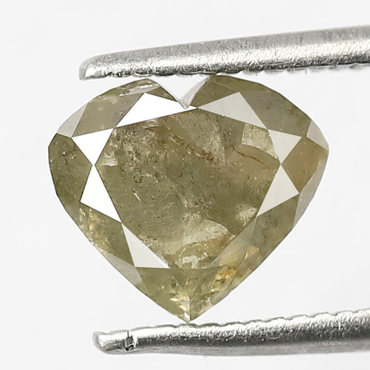 Heart Shape 1.54 Ct Natural Greenish Rustic Diamond | Ethical Loose Diamond for Ring