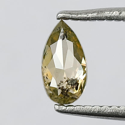 0.36 CT Elongated Fancy Pear Glowing Yellow Transparent Salt and Pepper Loose Diamond made for Handmade Rings