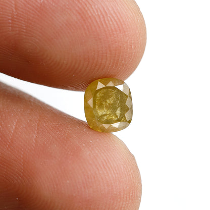 1.41 CT CUSHION Shape Natural Loose Diamond,6mm Cushion cut salt and pepper Diamond, yellow color cushion cut Diamond for making custom ring