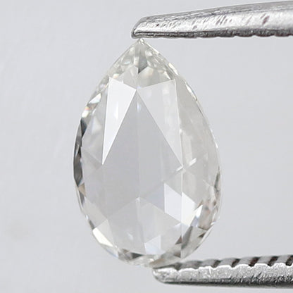 Pear Shape 0.58 Ct Rose Cut Diamond GH VS Clarity, Natural Loose Earth Mined Diamond for Bridal Ring, Fine Jewelry Stone