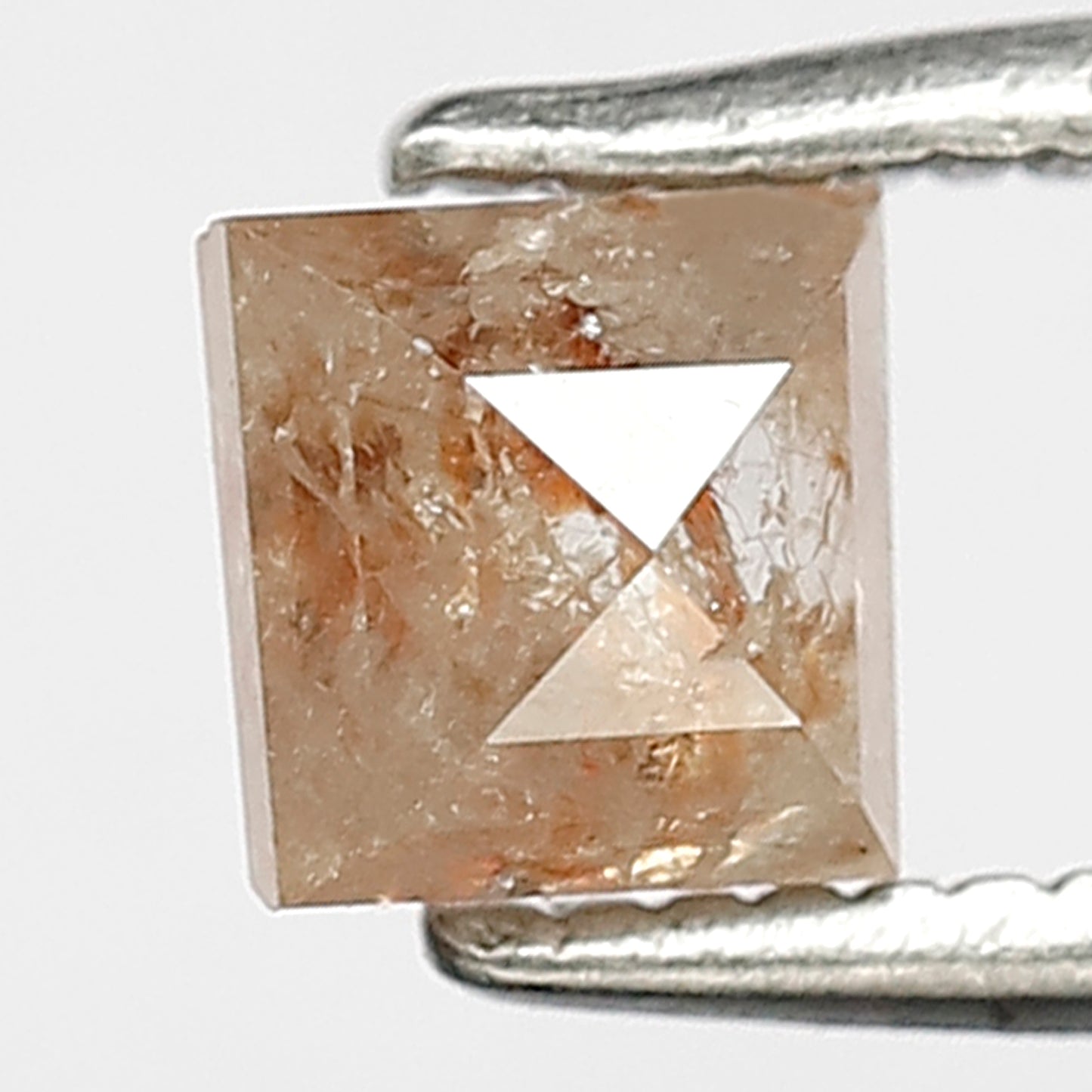 0.67 CT Square Cut Fancy Pink Color Salt and Pepper Beautiful Faceted Polished Back Rustic Diamond made for Rings and Bracelets