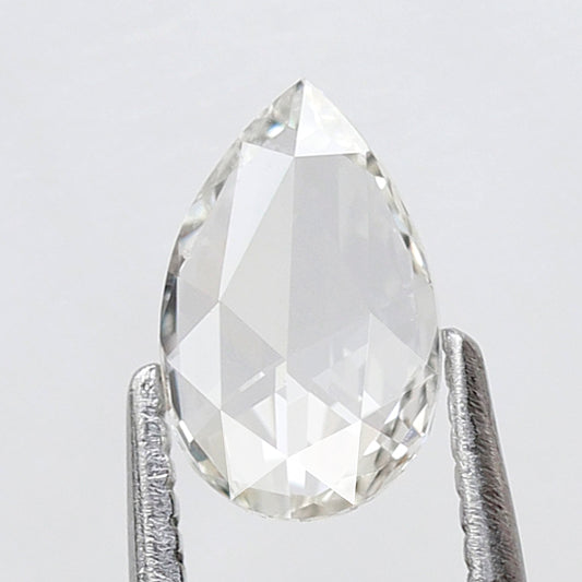 Pear Shape 0.58 Ct Rose Cut Diamond GH VS Clarity, Natural Loose Earth Mined Diamond for Bridal Ring, Fine Jewelry Stone