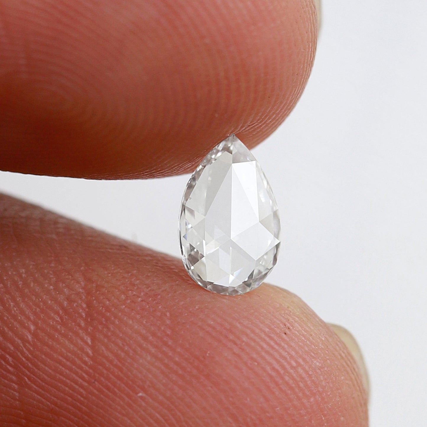 Pear Shape 0.58 Ct Rose Cut Diamond GH VS Clarity, Natural Loose Earth Mined Diamond for Bridal Ring, Fine Jewelry Stone