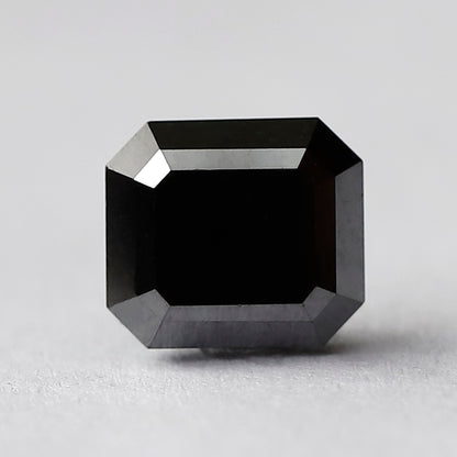 Emerald Cut Natural Treated Black Diamond 3.08 CT, 8.00 x 7.00 mm Loose Diamond for Engagement Ring Jewelry Making