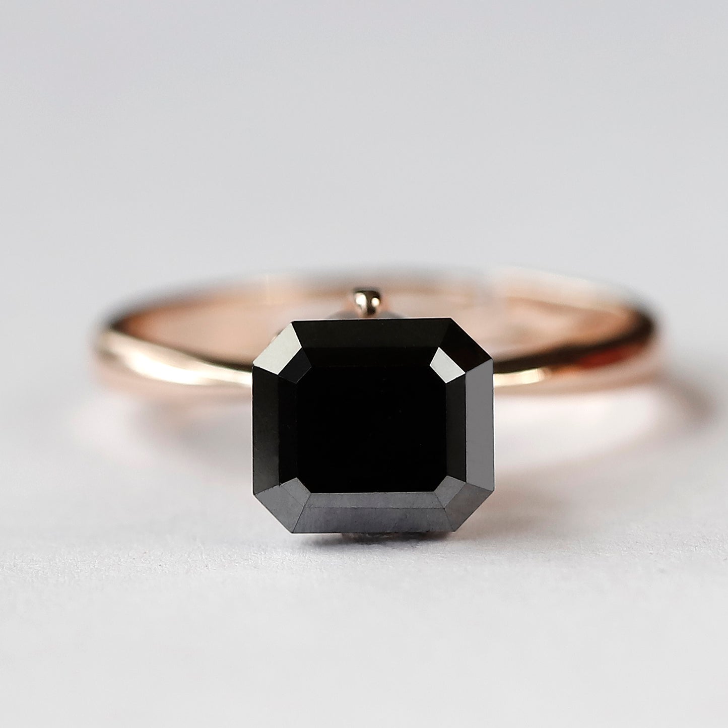 Emerald Cut Natural Treated Black Diamond 3.08 CT, 8.00 x 7.00 mm Loose Diamond for Engagement Ring Jewelry Making