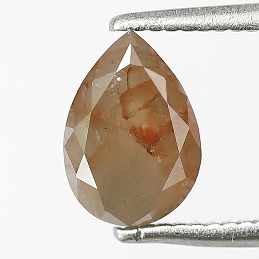 1.20 CT Pear Shape Loose Rustic Diamond, Natural Reddish Brown Earth Mined Diamond For Bridal Ring