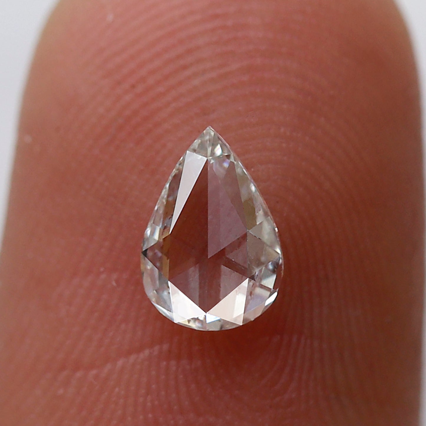 0.64 Ct Pear Shape Rose Cut Diamond GH Color VS Clarity, Natural Loose Conflict Free Diamond for Engagement Ring