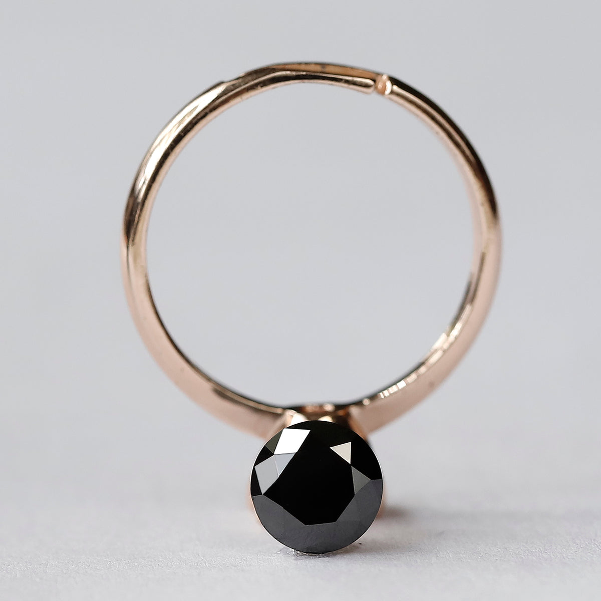 1.29 Ct Loose Black Diamond Round Brilliant Cut, 6.80 mm Natural Treated Diamond for Custom Ring Anniversary Gift