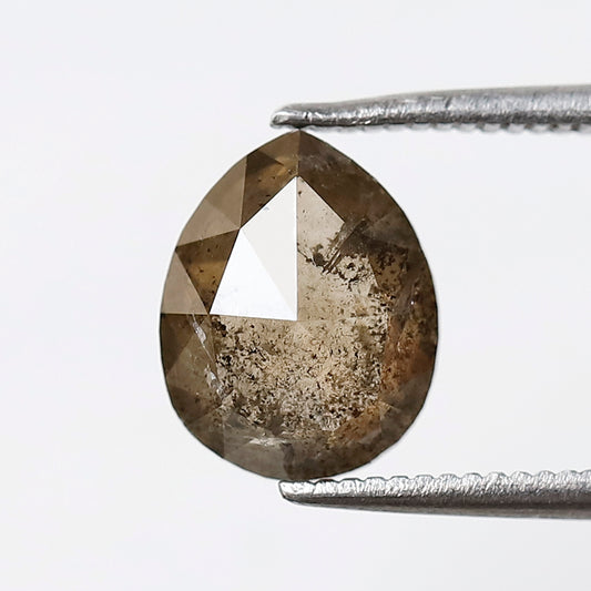 2.16 CT PEAR Shape Natural Loose Diamond,Brownish Grey Black color salt and pepper Diamond,9 mm pear cut Diamond for making engagement ring