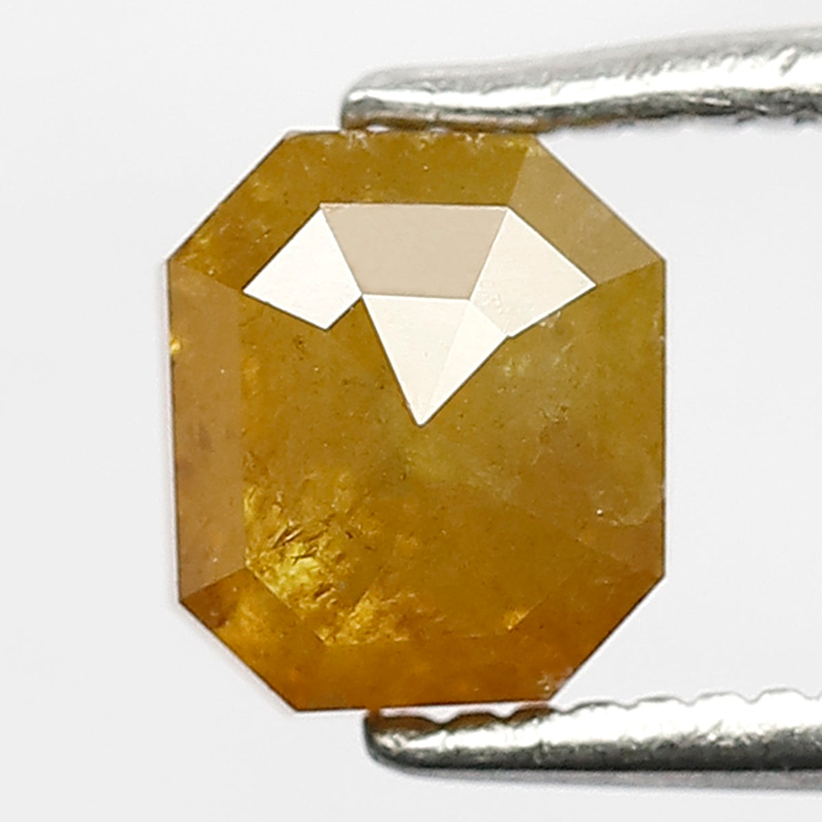 Natural Radiant cut 1.31 CT Rustic Diamond, 6 MM Yellow color Loose Conflict Free Diamond For Wedding Band