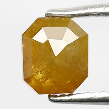 Natural Radiant cut 1.31 CT Rustic Diamond, 6 MM Yellow color Loose Conflict Free Diamond For Wedding Band