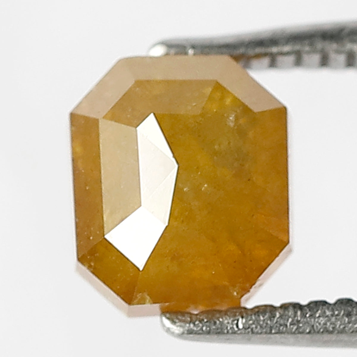 Natural Radiant cut 1.31 CT Rustic Diamond, 6 MM Yellow color Loose Conflict Free Diamond For Wedding Band