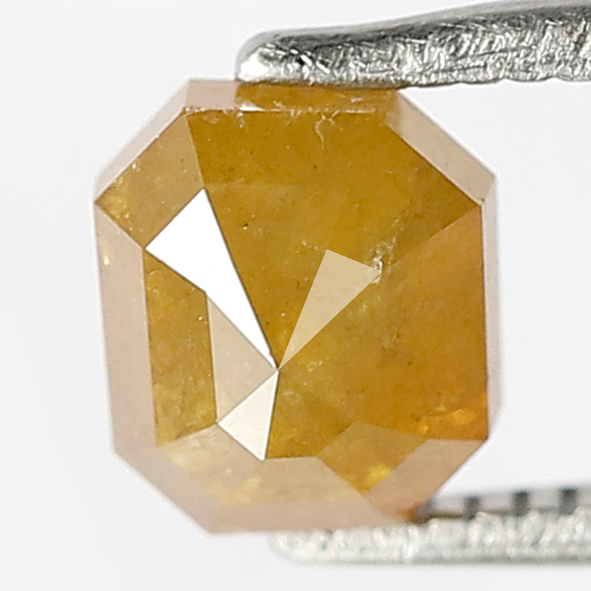 Natural Radiant cut 1.31 CT Rustic Diamond, 6 MM Yellow color Loose Conflict Free Diamond For Wedding Band