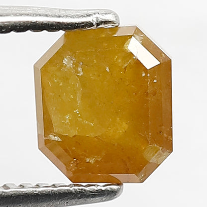 Natural Radiant cut 1.31 CT Rustic Diamond, 6 MM Yellow color Loose Conflict Free Diamond For Wedding Band