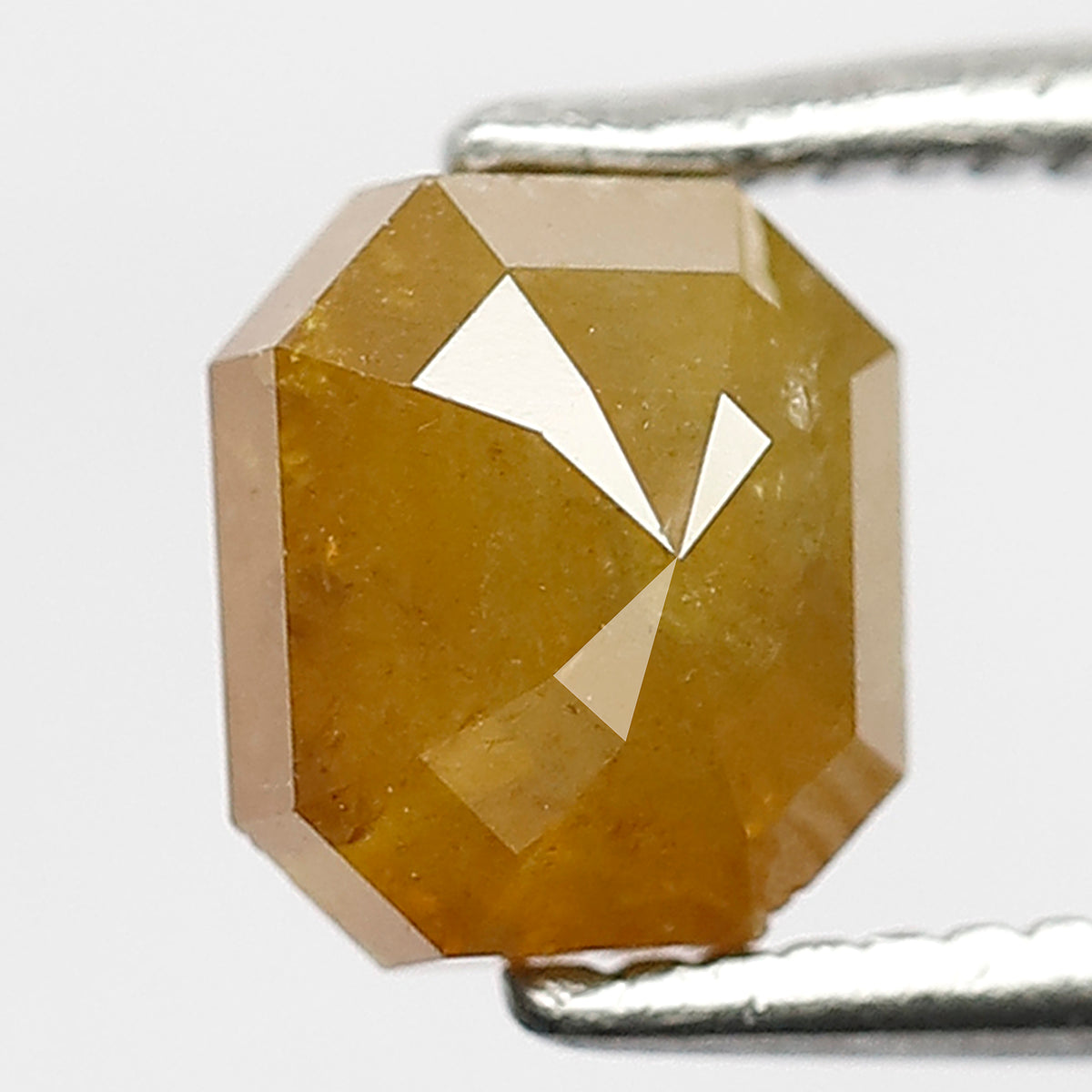 Natural Radiant cut 1.31 CT Rustic Diamond, 6 MM Yellow color Loose Conflict Free Diamond For Wedding Band