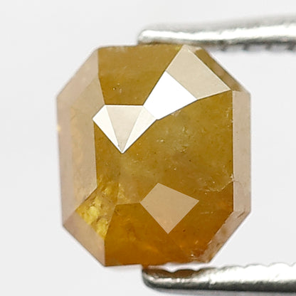Natural Radiant cut 1.31 CT Rustic Diamond, 6 MM Yellow color Loose Conflict Free Diamond For Wedding Band
