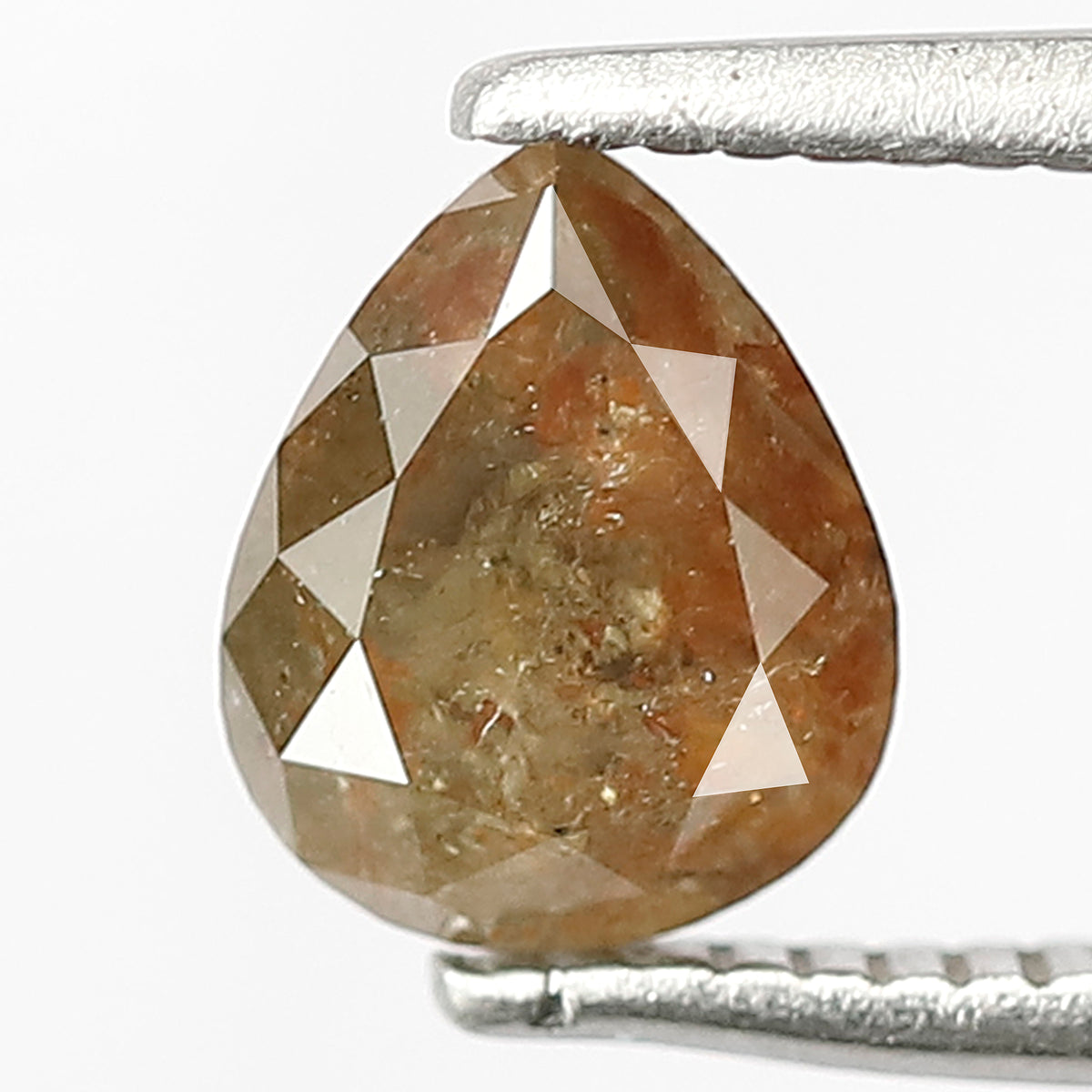 Pear Shape 0.95 CT Loose Diamond, Natural Greenish Red Ethical Rustic Diamond For Wedding Ring and Band