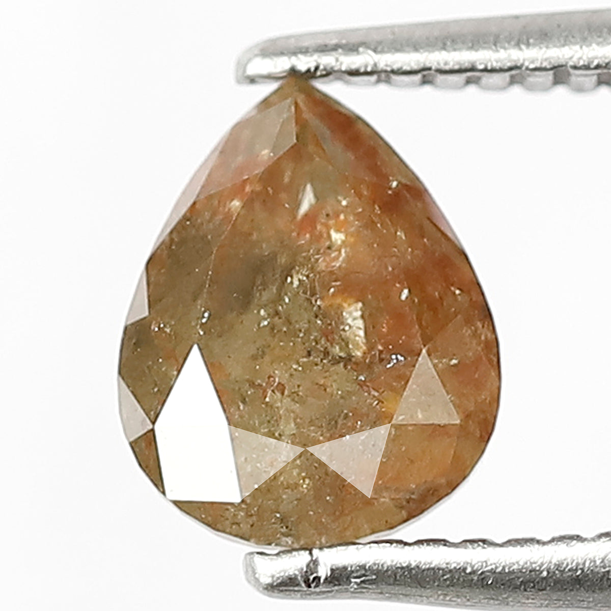 Pear Shape 0.95 CT Loose Diamond, Natural Greenish Red Ethical Rustic Diamond For Wedding Ring and Band