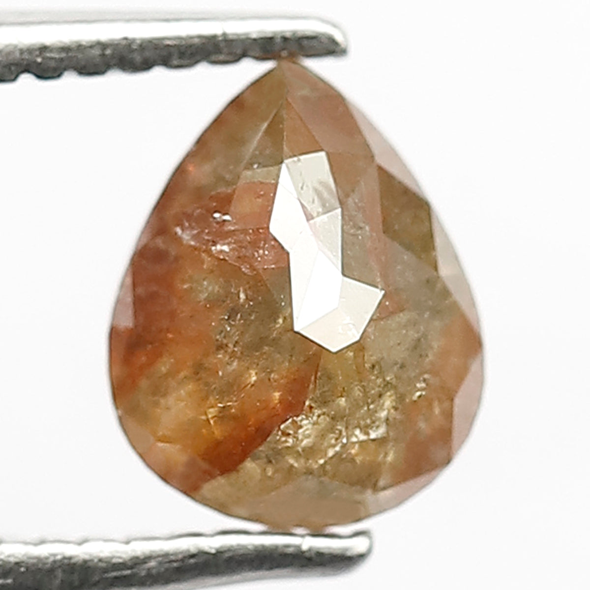 Pear Shape 0.95 CT Loose Diamond, Natural Greenish Red Ethical Rustic Diamond For Wedding Ring and Band