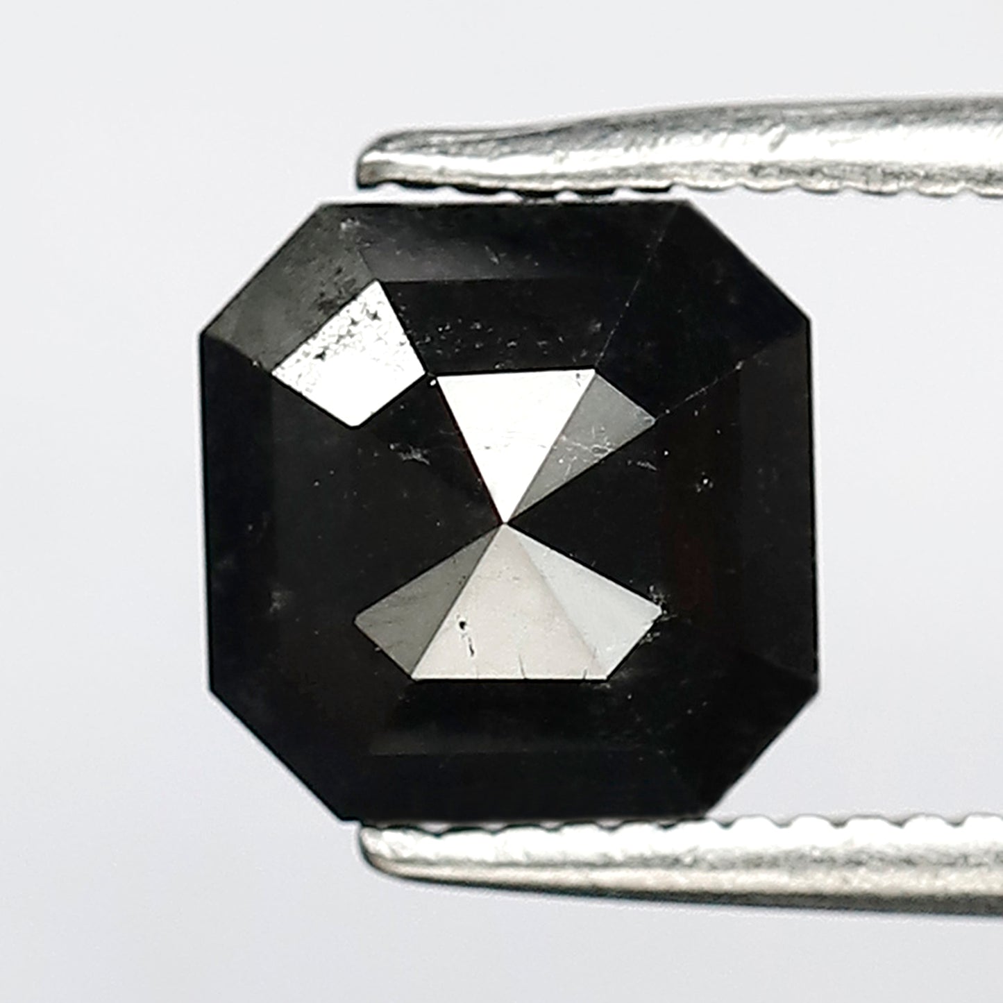 1.73 CT 7 MM Emerald Cut Natural Black Salt and Pepper Loose Diamond  for Wedding Rings and Necklace