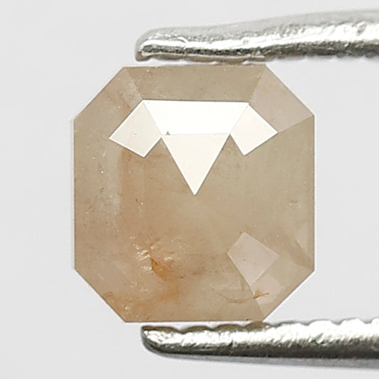 Natural 0.78 Ct Misty White Radiant Diamond | 5.4 mm Rustic Conflict Free Loose Stone