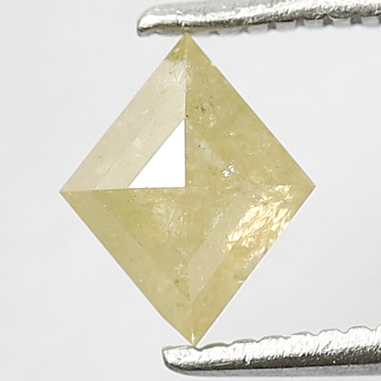0.65, 7 x 5.6 MM Kite Shape Loose Diamond, Natural Lemonish Yellow Translucent Rustic Diamond For Making Pendant
