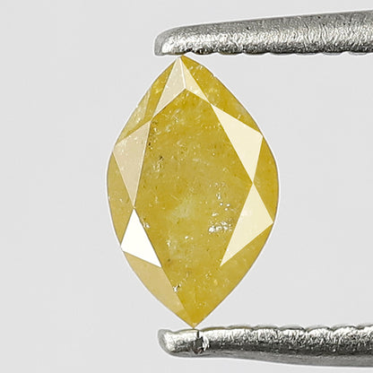 Marquise 0.57 Ct Natural Fancy Yellow Translucent Rustic Diamond | Earth Mined Loose Diamond