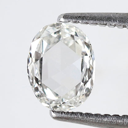 0.48 Ct FG VS Oval Rose Cut Loose Diamond, Natural Earth Mined Diamond 6.20 mm for Dainty Ring or Fine Jewelry