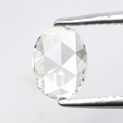 0.48 Ct FG VS Oval Rose Cut Loose Diamond, Natural Earth Mined Diamond 6.20 mm for Dainty Ring or Fine Jewelry