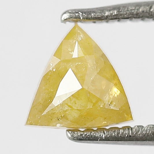 0.66 CT Natural Triangle Translucent Loose Diamond, 5.5 x 5.5 MM Ethical Earth Mined Yellow Rustic Diamond
