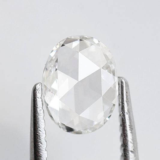 0.48 Ct FG VS Oval Rose Cut Loose Diamond, Natural Earth Mined Diamond 6.20 mm for Dainty Ring or Fine Jewelry