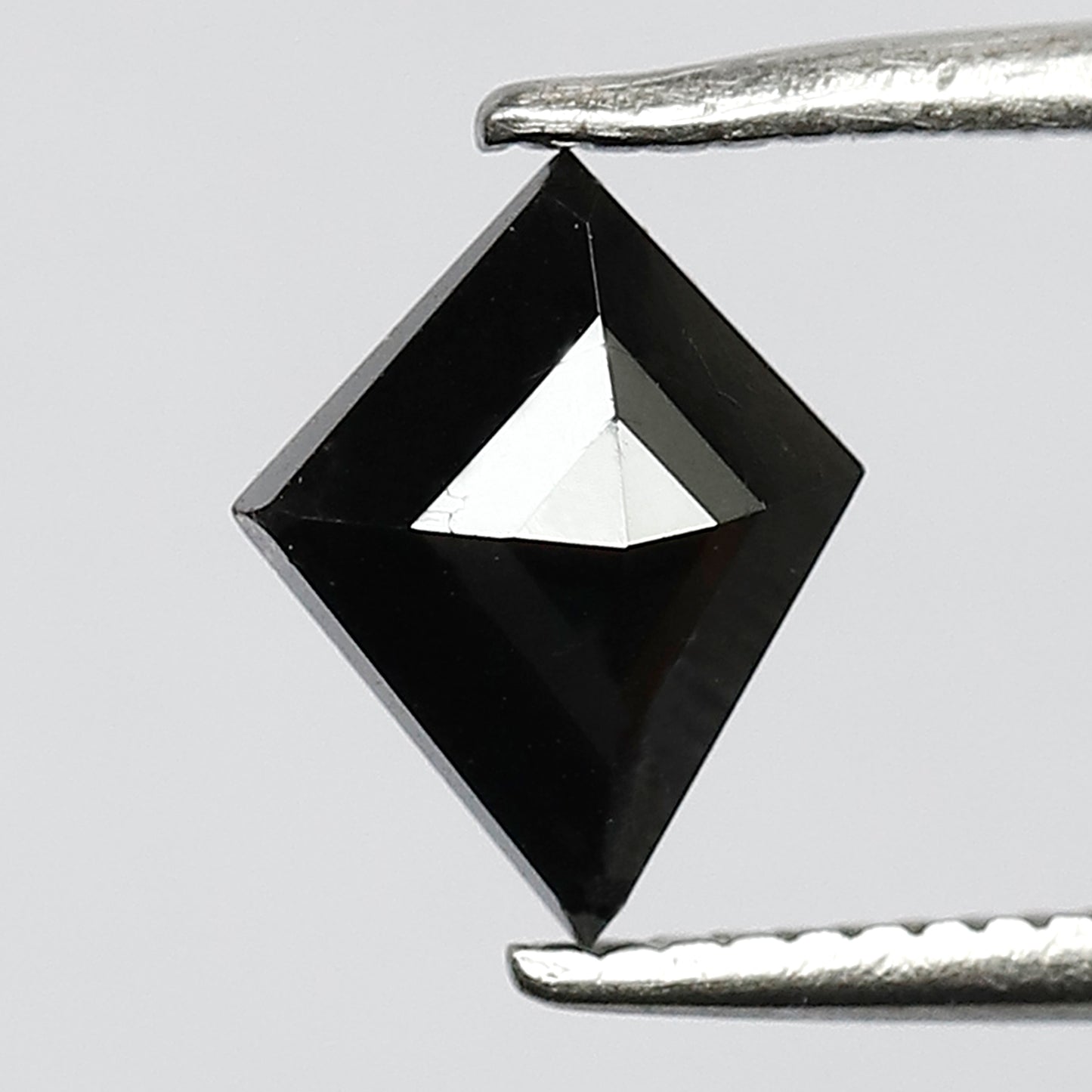 0.70 CT 8 MM Kite Shape Black Diamond in jet black color black diamond ring