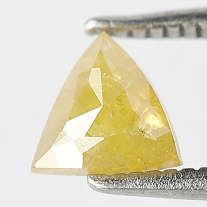 0.66 CT Natural Triangle Translucent Loose Diamond, 5.5 x 5.5 MM Ethical Earth Mined Yellow Rustic Diamond